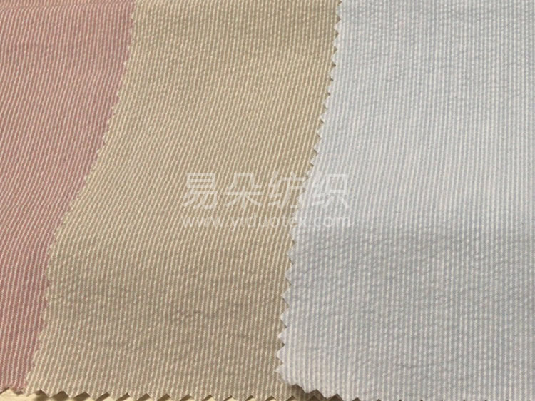 棉涤四面弹色织泡泡布