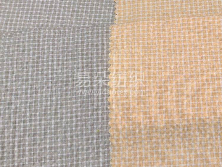 棉弹色织泡泡布